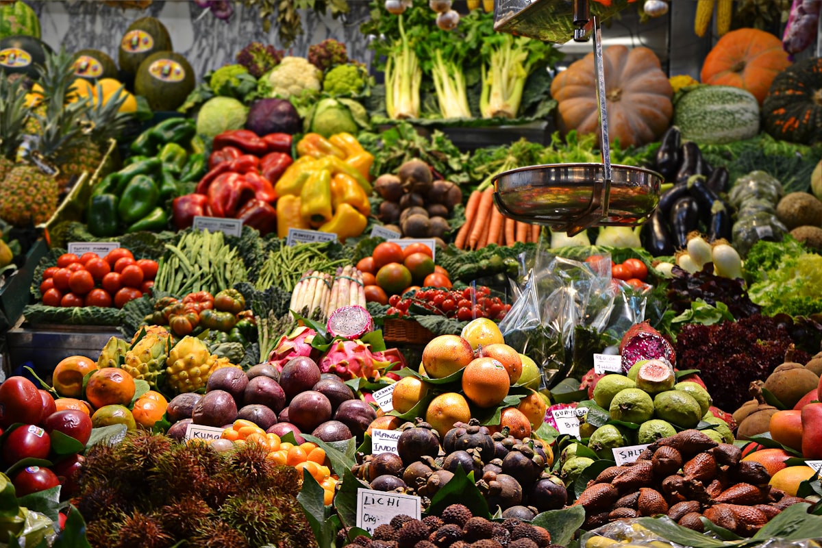 Protein-rich foods including fish, eggs, legumes and nuts